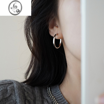 JiMi简约圈圈耳环2022年新款潮小众设计感高级耳饰银银素圈冷淡风耳圈