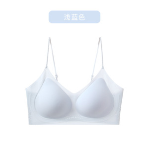 草本夏季闪钻细肩带粉底液无痕内衣女轻薄透气软支撑无钢圈文胸