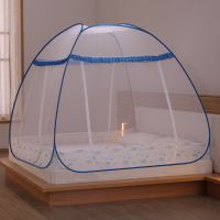 美帮汇蒙古包蚊帐免安装公主风纹账折叠1.2米床1.5/1.8m床双人家用