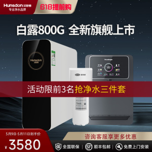汉斯顿/Hunsdon净水器家用直饮自来水过滤厨房净化反渗透ro净水机800G大通量白露2L/min直饮出水