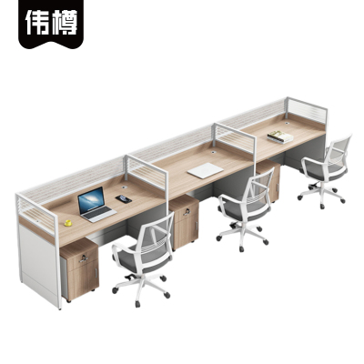 伟樽屏风工位三人位带柜椅360*60*110cm套