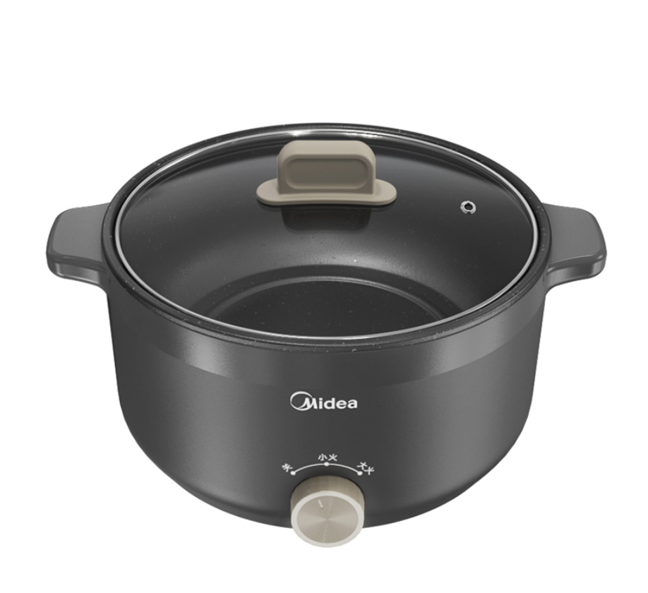 Midea/美的 HGE2520电热电火锅连体电煮锅 宿舍款 煎炸煮一锅多能