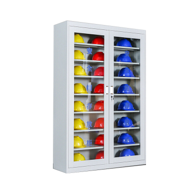 锦北 安全帽存放柜工地车间头盔摆放柜工厂安全帽放置柜 灰白40顶