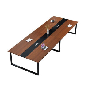 震怡 钢架会议桌简约现代办公桌长条桌洽谈桌培训桌 会议桌2.4m