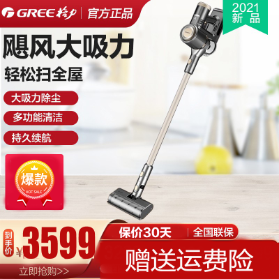 格力(GREE)家用无线大吸力吸尘器轻音小型强力手持推杆式VCBG05T-B01