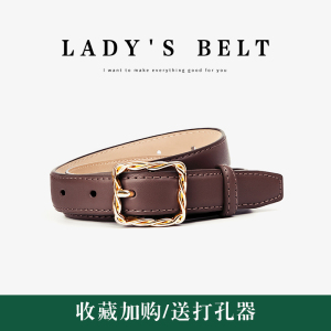 啄木鸟皮带女夏季装饰真皮正品牛皮裤带百搭ins风女士时尚细腰带