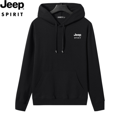 断码清仓-JEEPSPIRIT吉普春秋季男士连帽套头卫衣男装打底衫外套