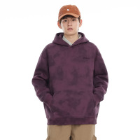 |早秋季新款卫衣连帽设计感套头扎染男士休闲宽松字母刺绣