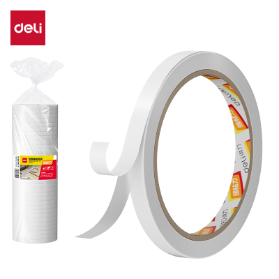 得力30400棉纸双面胶带9mm*10y*80um 卷