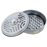 金迪乐不锈钢蚊香盒带盖接灰盘烟灰缸QJH1545B/个