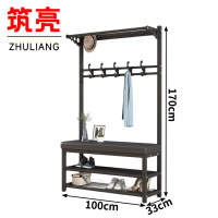 筑亮 钢制衣帽架 100*33*170cm黑色黑垫 个