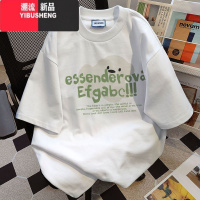 YIBUSHENGt恤女短袖上衣服小众vintage美式设计感印花季宽松半袖tee
