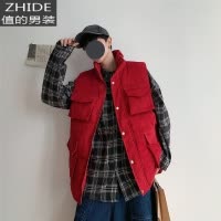 SUNTEK棉马甲男秋冬休闲宽松保暖坎肩工装上衣韩版潮流冬季背心外套外穿马甲/背心