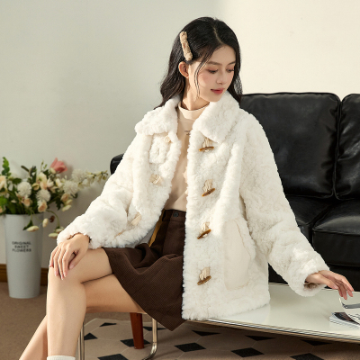 [3件8.5折288.9元,叠加优惠券]唐狮年冬季新款仿羊羔毛外套女秋冬加绒今年流行毛毛外套厚K