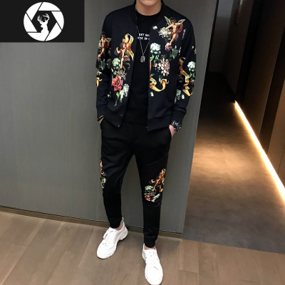 HongZun卫衣套装男2020秋冬新款韩版潮流网红社会小伙修身休闲加绒两件套其他套装