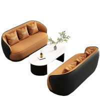 晋舰 洽谈沙发轻奢售楼处谈判沙发洽谈桌接待桌椅组合 2+2+长桌