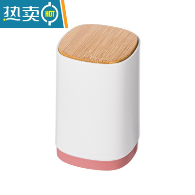 敬平简约实用牙签筒×北欧风牙签盒按压式自动牙签罐子酒店家用牙签盒 创意设计[蜜芽红]升降款 ★★★高端品质