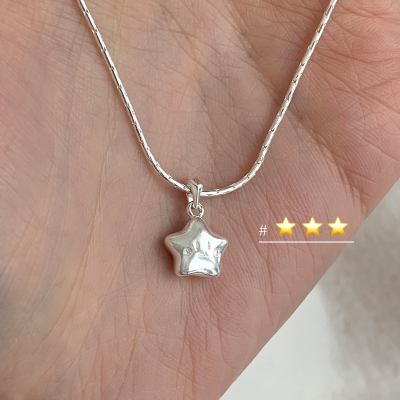 [幸运五角星]纯银项链女颈链锁骨链森系设计款情人节礼物送女友送女朋友老婆情人节七夕生日礼物
