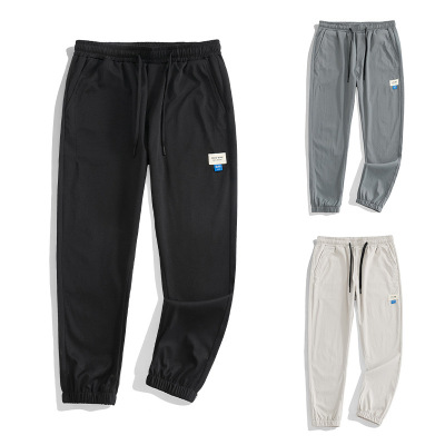 裤子男夏季新款宽松百搭束脚卫裤青少年男生运动休闲抽绳长裤男装