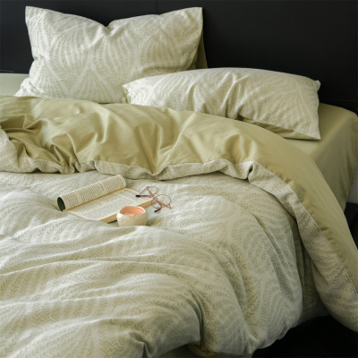 全棉三层纱磨毛床上四件套纯棉高级感床单被套三件套床品新款