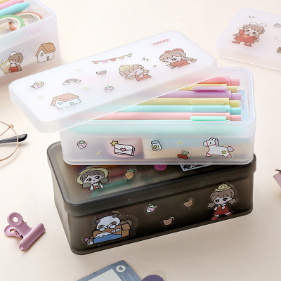 喻娄铅笔文具盒女韩国简约初中生is潮少女小学生可爱日系网红款笔袋文具盒