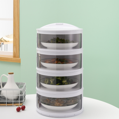 敬平(JING PING)菜罩饭菜食物罩子家用保温防尘罩餐桌厨房剩菜冬天加热多层盖菜罩 4层饭罩