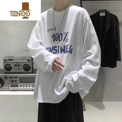 YANXU港风长袖t恤男打底衫百搭内搭宽松潮牌ins情侣上衣服