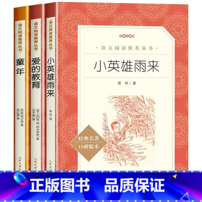 全套3册 [正版]爱的教育小英雄雨来童年书全套3册童年高尔基原著完整版小学生六年级上册必读的课外书快乐读书吧四年级下册