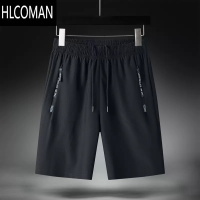 HLCOMAN运动直筒五分短裤男跑步健身速干休闲夏季冰丝薄款沙滩篮球裤专业