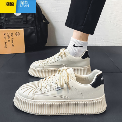聚范男鞋子潮鞋春季2024新款厚底百搭小白鞋男款小众增高运动休闲板鞋