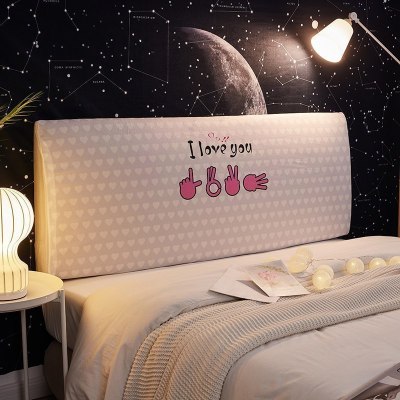 北欧床头罩套全包软包防尘罩床靠背罩保护套1.8米1.5m弹力萬 简单爱 长200cm[床头高50cm-65cm以内适用]