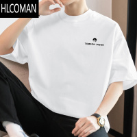HLCOMAN260gt恤男生短袖圆领白色上衣服美式潮流半袖宽松体恤衫