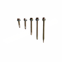 JIBIN/继彬GB15856.4 六角法兰面钻尾自攻钉 碳钢 镀彩锌 全牙 ST5.5×90 1包