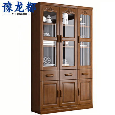 豫龙都实木书柜三门个