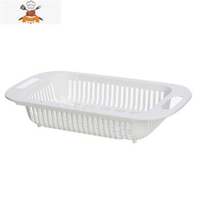 家用可伸缩洗菜盆水果收纳筐水槽沥水篮置物架厨房塑料淘沥水篮子 敬平洗菜篮