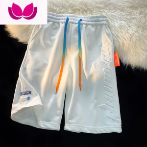 七斓羽毛球运动短裤男夏季薄款潮牌美式街头胖子大码宽松阔腿五分裤子