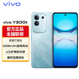 vivo Y300t 12GB+512GB 海蓝 天玑7300 5G芯 6500mAh电池 44W充电 5000万高清影像 5G 手机