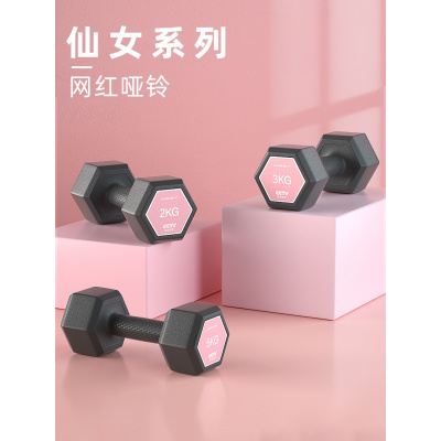 直播特卖-哑铃女士一对瘦手臂儿童家用健身器材2/3/4/5kg初学者小哑铃男士恒琪