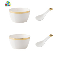 碟套装陶瓷碗筷北欧风盘子吃饭碗家用方碗日式ins轻奢餐具 FENGHOU 金边8寸如意盘4个装