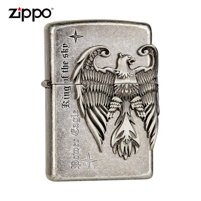 zippo美国原装进口煤油火机古银权力之鹰zppo之宝防风男士送礼zip