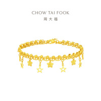 周大福捕梦星爆闪蕾丝星星足金黄金手链计价女(工费780元)EOF1890礼物