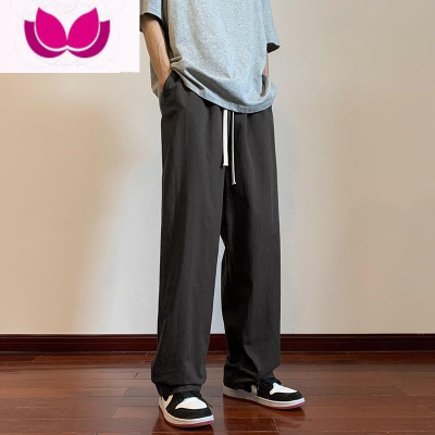 七斓咖色工装裤子男日系复古宽松休闲长裤ins阔腿潮牌直筒拖地裤
