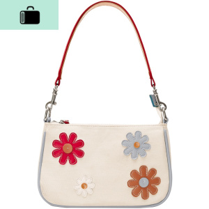 小雏菊帆布包2020新款甜美可爱腋下包简约时尚单肩斜挎包NEW LAKE 乳白色女士单肩包 乳白色现货