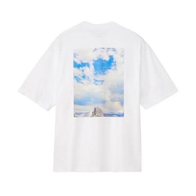THE NORTH FACE/北面宽松短袖T恤男有机棉Yosemite风景UV防晒白