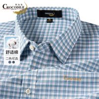 鳄鱼恤CROCODILE 中年男士棉柔保暖透气休闲翻领衬衣