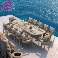 紫叶户外桌椅高端民宿庭院别墅花园酒店室外12人铝合金长桌餐桌椅