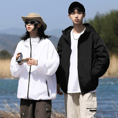 男夏季薄款大码透气休闲防晒衣立领防晒服情侣网红同款钓鱼皮肤衣