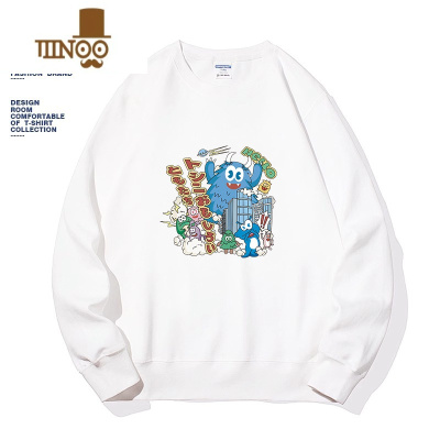 YANXU加绒卫衣男款圆领套头美式潮牌宽松青少年长袖情侣外套