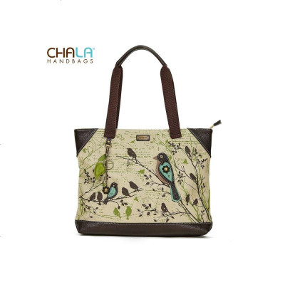 新款chala艺术帆布包女文艺包包女大容量森系复古帆布包女ins风单肩包森林鸟