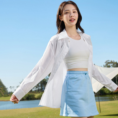 361°运动外套女夏季新款透气简约纯色长袖宽松防晒衬衫上衣女
